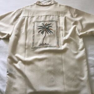 Weekender Luau Hawaiaan Embroidery Shirt Framed Palms Button Down Men’s
Large